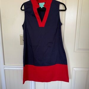 Sail to Sable Navy and Red Sleeveless Dress